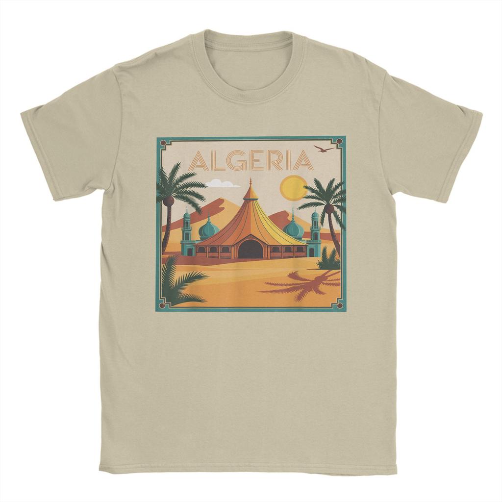 Algeria My Country Men's T Shirts DZ Africa Arab Humor Tee Shirt Short Sleeve Round Collar T-Shirt Pure Cotton 4XL 5XL Clothes