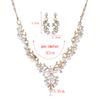2pcs Women Leaf Pearl Necklace Earrings Two-piece Set Bridal Wedding Jewelry Accessories