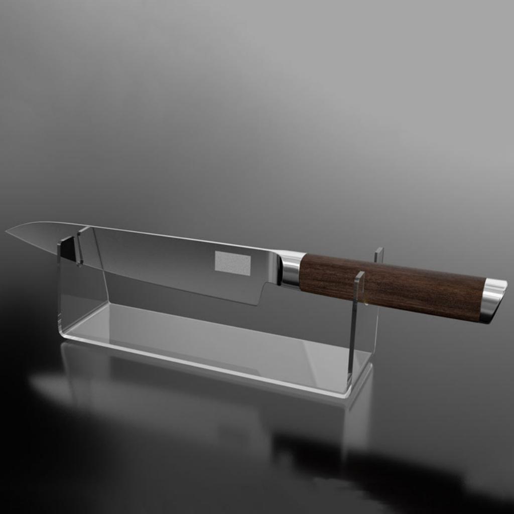 Transparent Knife Display Stand Clear Acrylic Knife Holder Countertop Cutlery Storage Knife Rack Single Knife Showcase