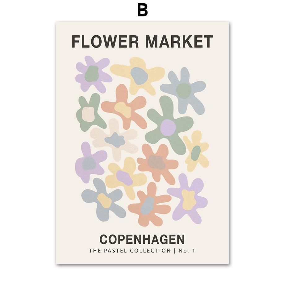 Flower Market Curve Girl Rainbow Abstract Posters Prints Canvas Painting Nordic Wall Art Pictures For Living Room Home Decor