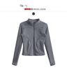 Women's Velvet Plus Long Sleeve Fitness Jacket - Slimming Stand Collar Yoga Top