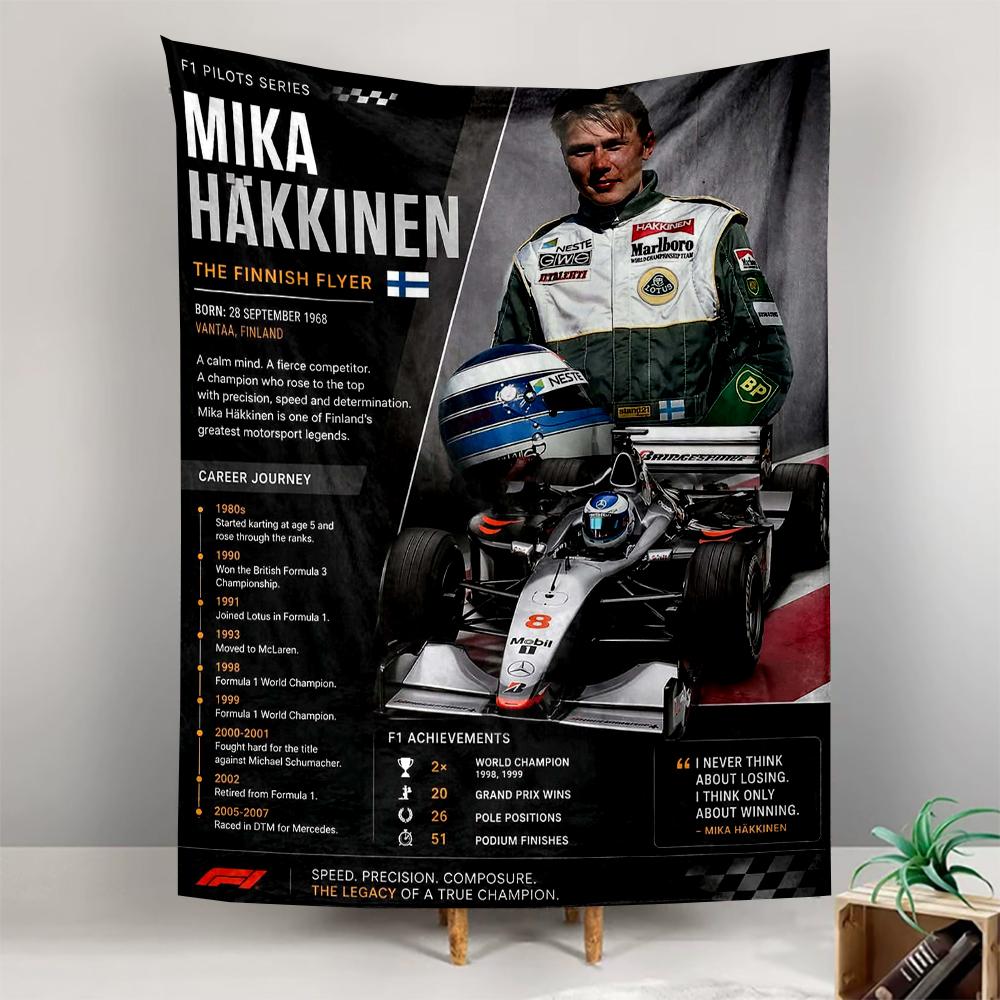 Mika Hakkinen F1 Finnish Flyer Champion Racing Fans Decorative Wall Tapestry for Bohemian Home Wall