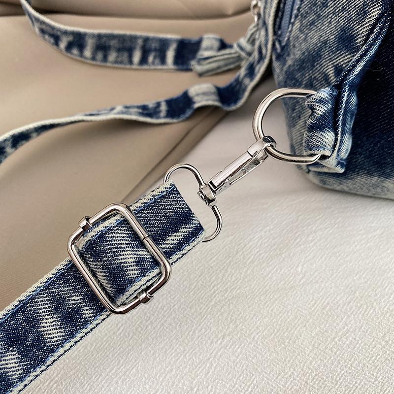 Rucsac din denim pentru femei, ghiozdan de student, geantă de piept multifuncțională