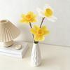 Artificial Daffodil Flowers 15 Inch Length Fake Silk Narcissus Flower Yellow White Faux Flower Bouquet for Floral Arrangement Spring Home Wedding