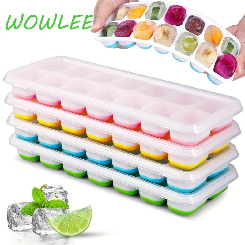 

14 Grids Ice Maker Trays Reusable Silicone Ice Cube Mold Fruit Ice Maker with Removable Lids Kitchen Tools Freezer Summer Mould