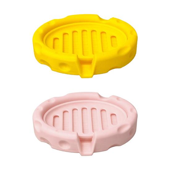 Soap Box, Cheese Shape with Removable Drain Layer, Quick Cleaning Anti-Slip Soap Holder, for Bathroom Countertop