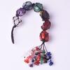 7 Chakra Crystal Car Hanging Ornament Natural Tumbled Gemstone Macrame Healing Tassel  Feng Shui Good Luck Car Charm