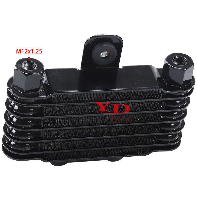 Aluminum Oil Cooler Upgrade for GY6 Motorcycle Scooter Engine, 6-Layer with Oil Radiator, M12 Interface