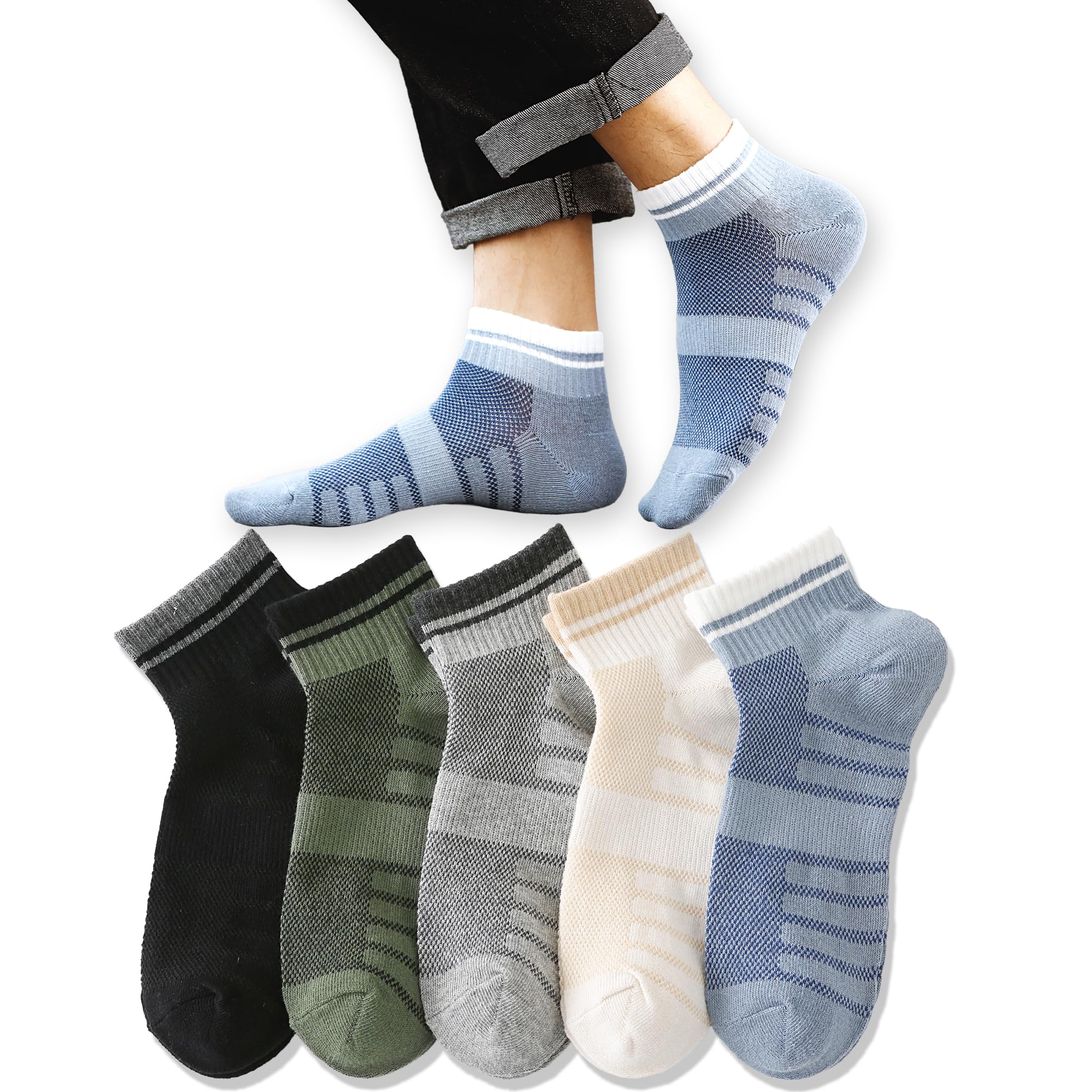 

Amtop Антибактериальные и Спортивные и для Дома Размеры Повседневный Комплект Мужские Носки Устойчивые к Запаху, Дышащие, Влагоотводящие, Без Запаха для Использования, Набор 5/7 пар,