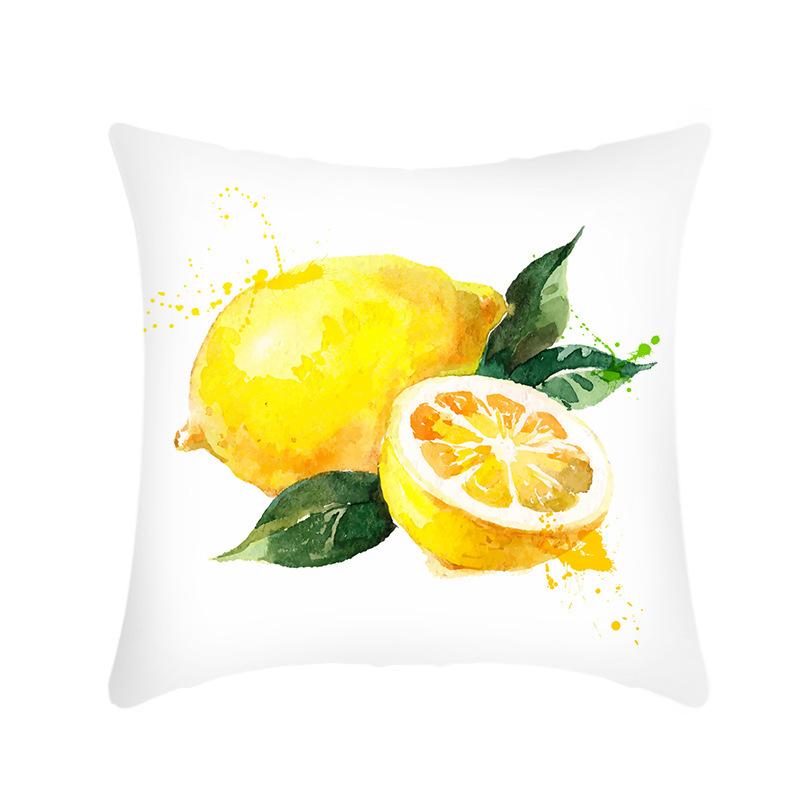 

New Simple Lemon Series Pillow Ins Small Fresh Sofa Bedside Office Nap Pillow Single-sided 45x45cm (excluding core)
