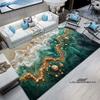 Luxury Fantasy Marble Carpet, Bedroom Carpet, Living Room, Sofa Decoration, Large Green and Gold Game Decoration