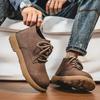 Men's Casual Shoes Comfortable Retro Men's Leather Casual Shoes Men's Fashion Retro Flat Boots for Men Shoes