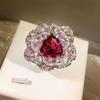 High Carbon Diamond High Tech Diamond Color Ice Flower Cut Open and Closed Mouth Ring