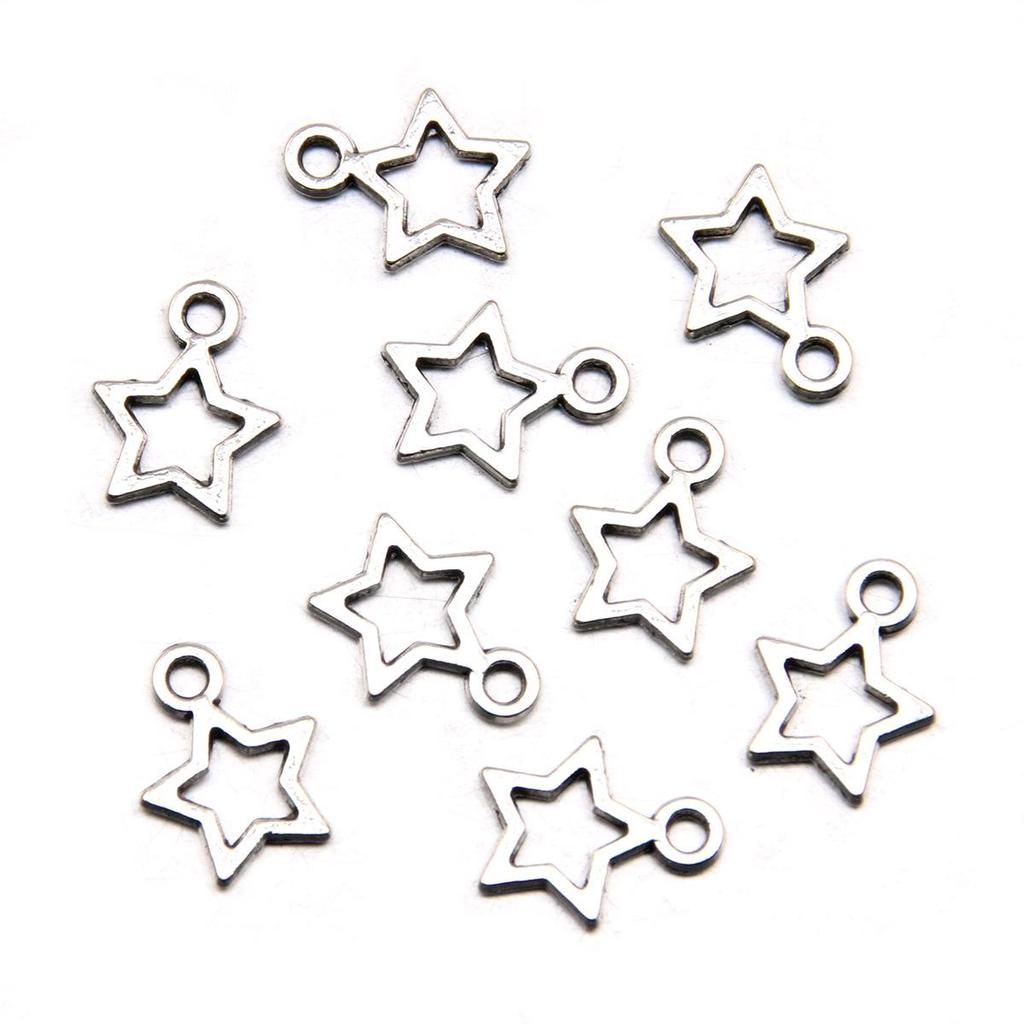 Pentagram Style 22 Antique Silver Pendant: Handmade Natural Charm Jewelry Accessory