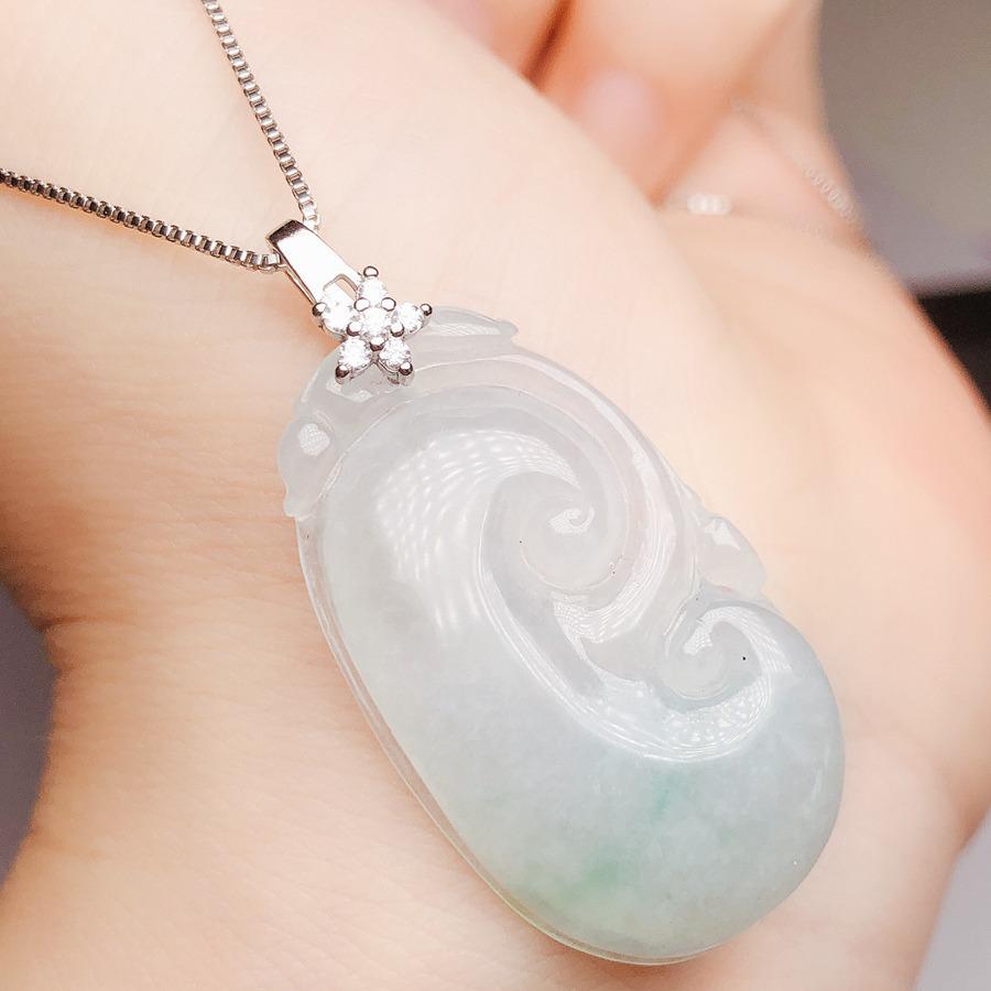 S925 Sterling Silver U-Shaped Jade Pendant Clasp
