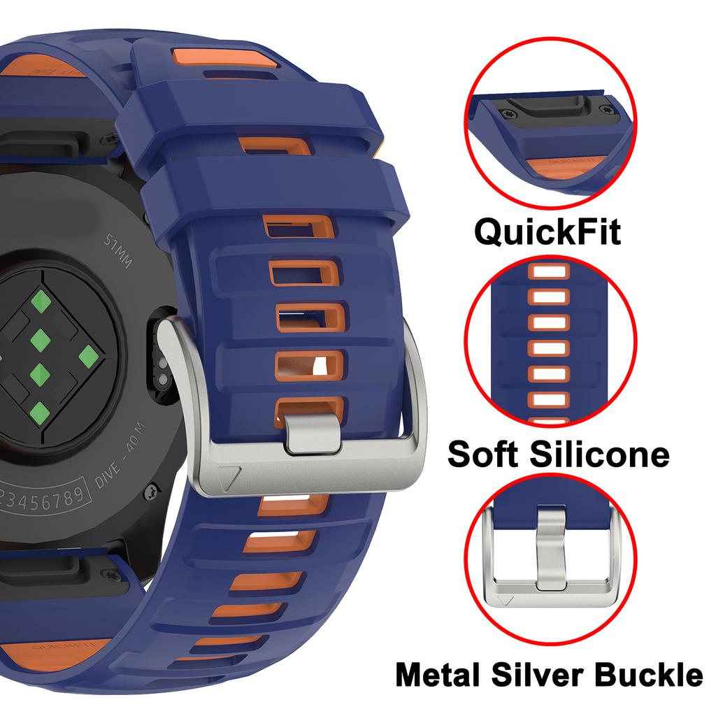 QuickFit 22mm 26mm Silicone Watch Strap for Garmin Fenix 8 47mm 51mm 7 7X Pro 6 6X 5 5X Plus Epix Gen2 Sport Wrist Band Bracelet
