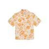 MLB Los Angeles Dodgers Floral Print Loose Fit Woven Short Sleeve Shirt Unisex shirts Orange 3AWS00423-07WHS