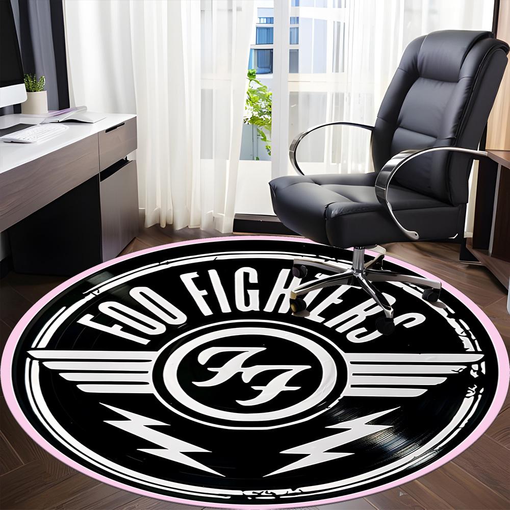 

1 шт. Коврик для стула Foo Fighters для офиса, нескользящий, мягкий и прочный офисный ковер для декора интерьера 80cm