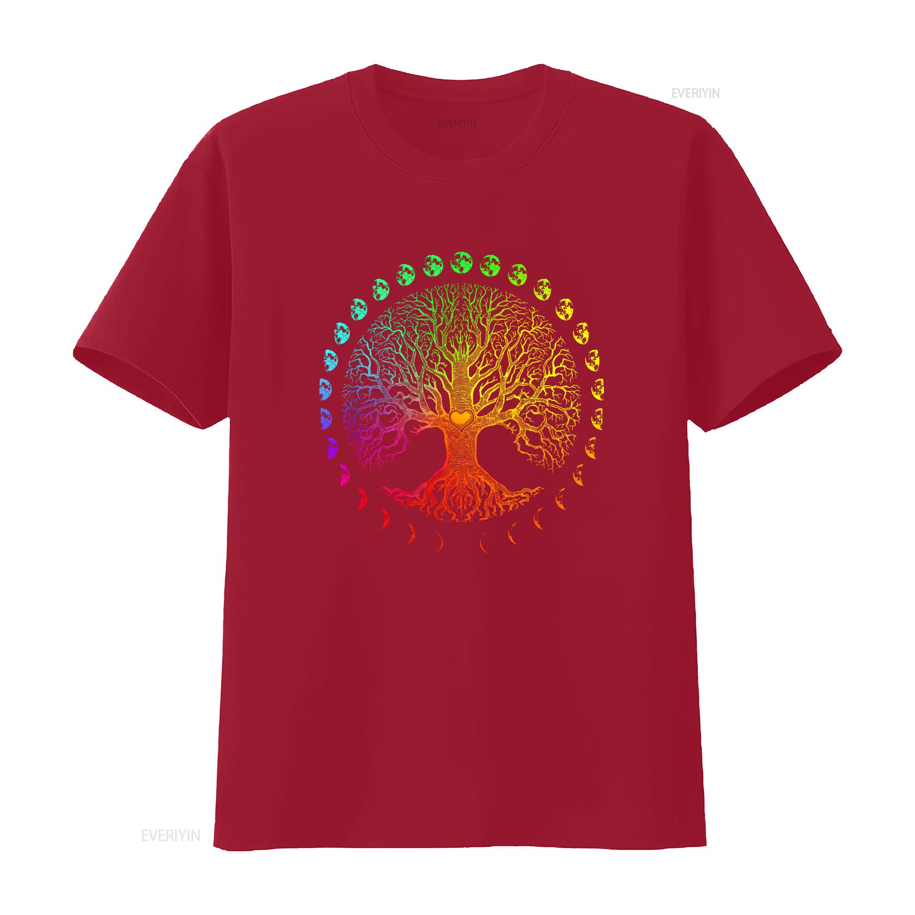 Tree Of Life Phases The Moon  T shirt Nature Lover ForesT For Her vintage Washed Casual designer clothes Slightly fashion S