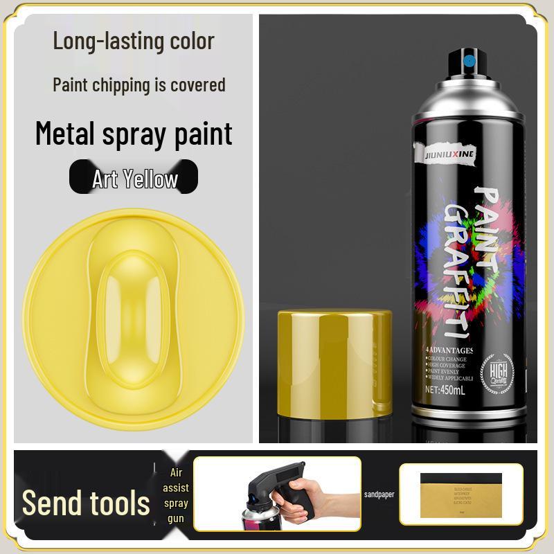 Rustproof Metallic Hand-Spray Paint: Anti-Corrosion, High-Temperature, Waterproof, White Refinishing for Rust Removal