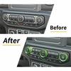 3XAir Condition Switch Knob Trim Ring Cover Green For Jeep Wrangler JL& JT 18+