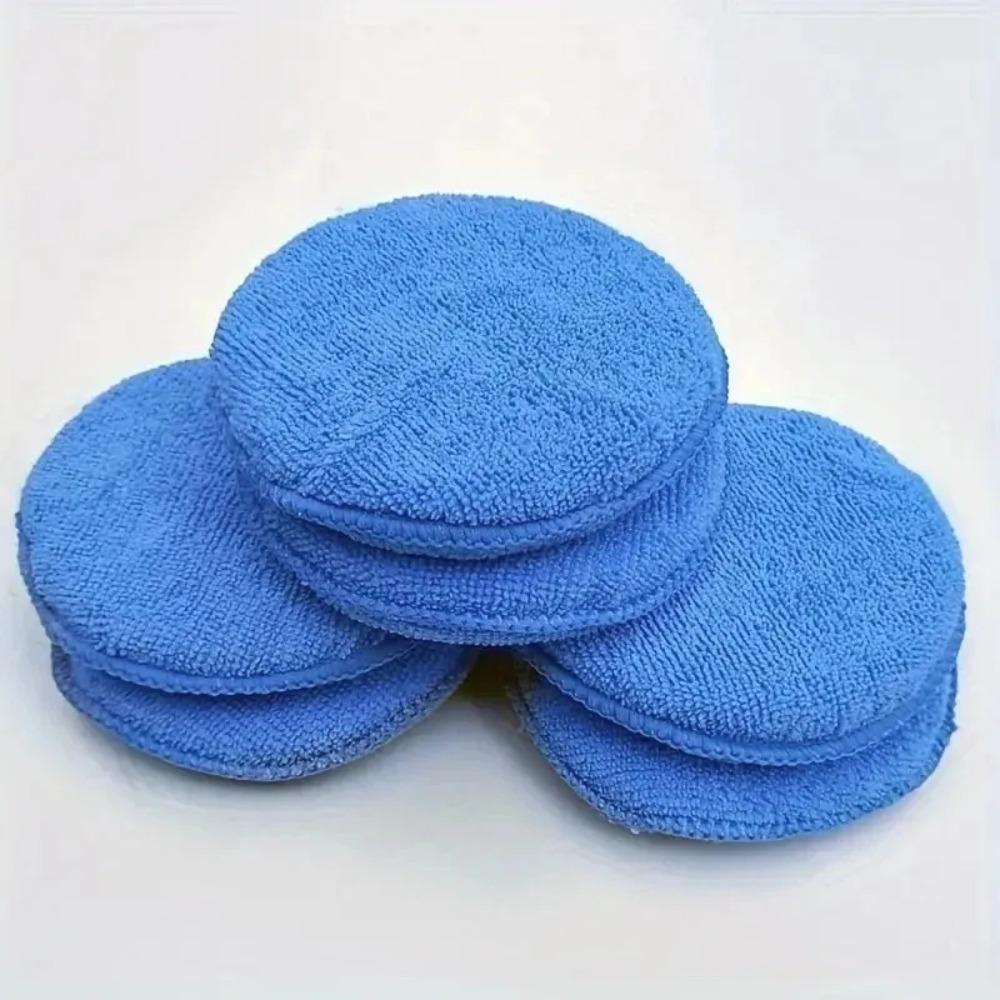 10Pcs Car Detailing Applicator Pads Car Care Waxing Polish Sponges Soft Microfiber Round Pocket Foam Sponges Car Cleaning Tools