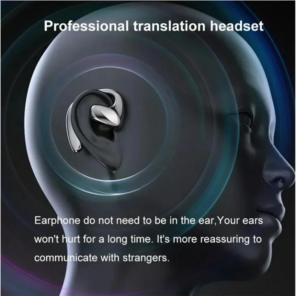 Translatable Bluetooth Headset 144 Languages Real-time Translation Headset Intelligent Voice Translation Earbuds Wireless Translation Headset