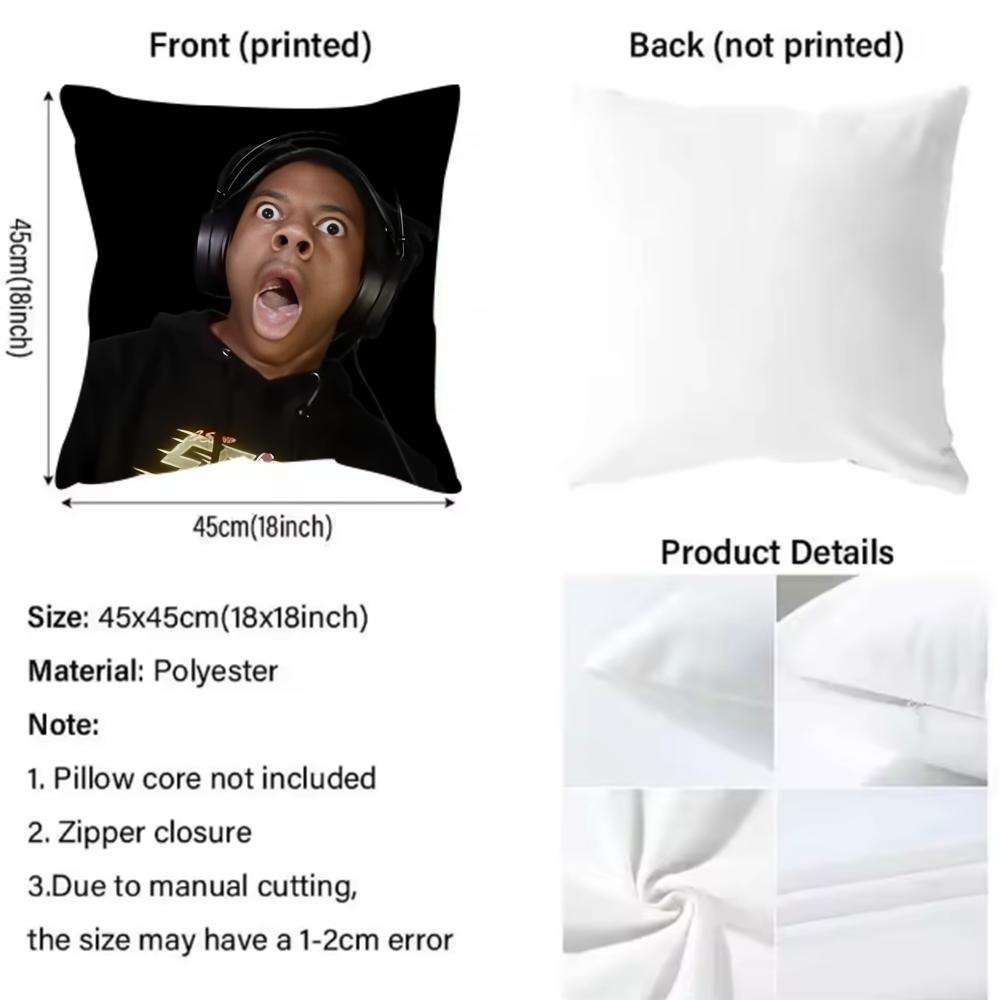 Funny Anchor iShowSpeed Cushion Cover Premium Comfort Reversible Pillow Cove -Two in One Design for Any Room & Car Interior
