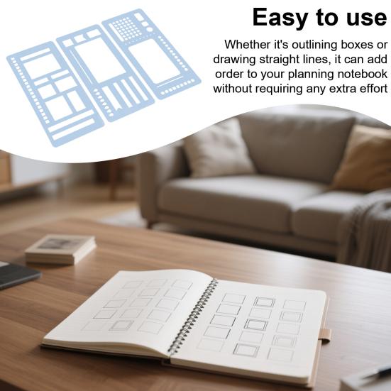 Handmade Flexible Record Template Dot Grid Journal Planner Stencil Set for Drawing And Checklists Practical Planning Tools