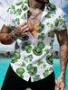Men'S Short-Sleeve Shirt with a Green St. Patrick'S Day Hat And Clover Pattern, a Hawaiian-Style Button-Up Shirt, Perfect for Festive Occasions And As