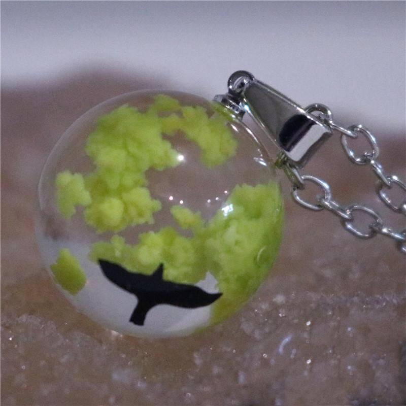 Elegancki przezroczysty żywiczny naszyjnik z wisiorkiem Rould Ball Moon dla kobiet, niebieskie niebo, biały naszyjnik z chmurami, modna biżuteria, prezenty dla dziewczyny
