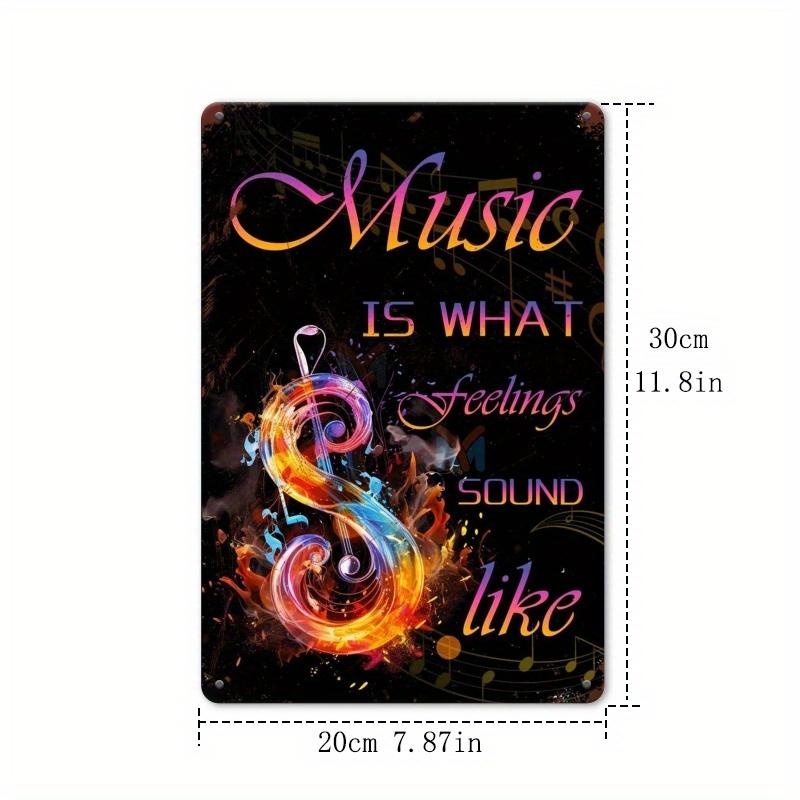 

Room Decor 1pc Vintage Music Themed Metal Tin Sign, Frameless Iron Wall Art with Inspirational Quote, 8x12 inches, Retro Decor 20x30cm（7.8x11.8inch）