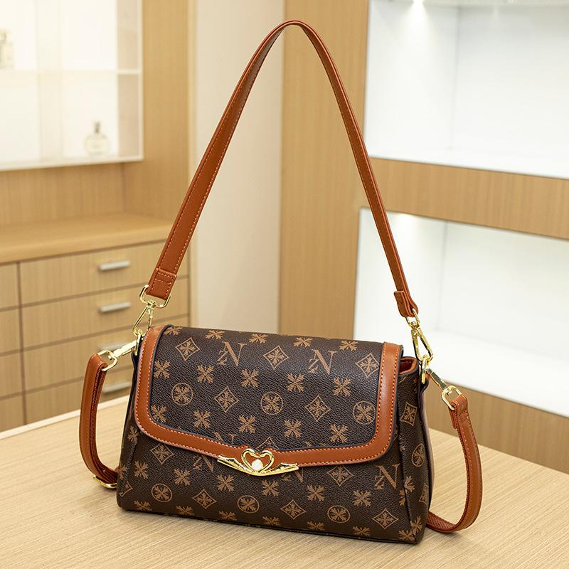 New Popular Light Luxury Texture Bag Fashionable Crossbody Small Square Bag Versatile Women's Printed Single-shoulder Handbag