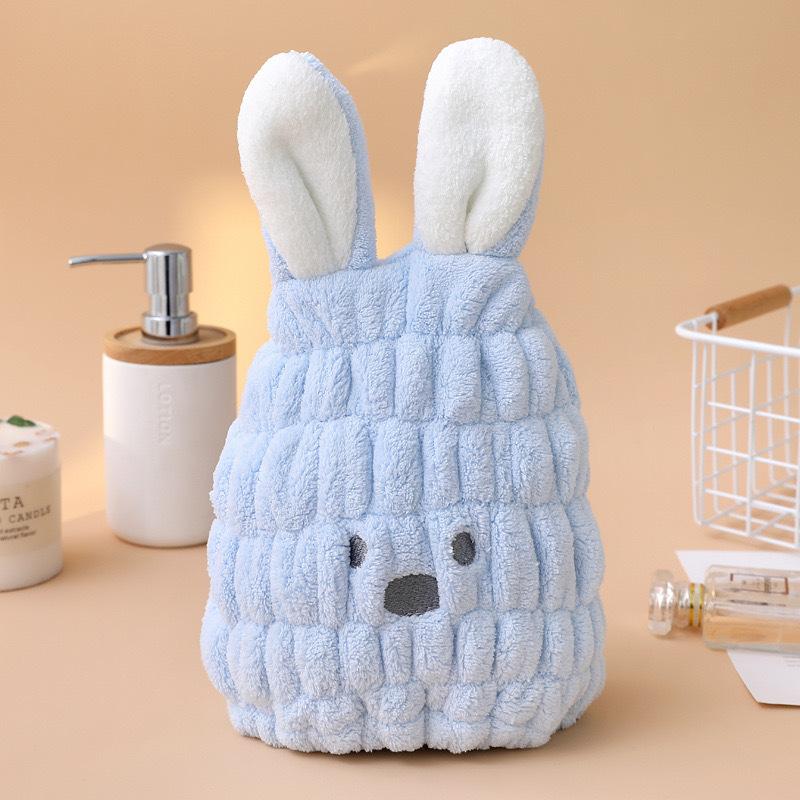 

Kids Hair Turban Super Absorbent Quick Dry Boy Girl Thickened Bath Cap Cute Baby Hair Towel for Shower Hair Care After Bathing синій