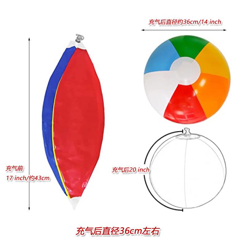 Regenbogenfarbener aufblasbarer Strandball 24 30 36cm Spielzeug Schwimmbadball Outdoor-Spielzeug