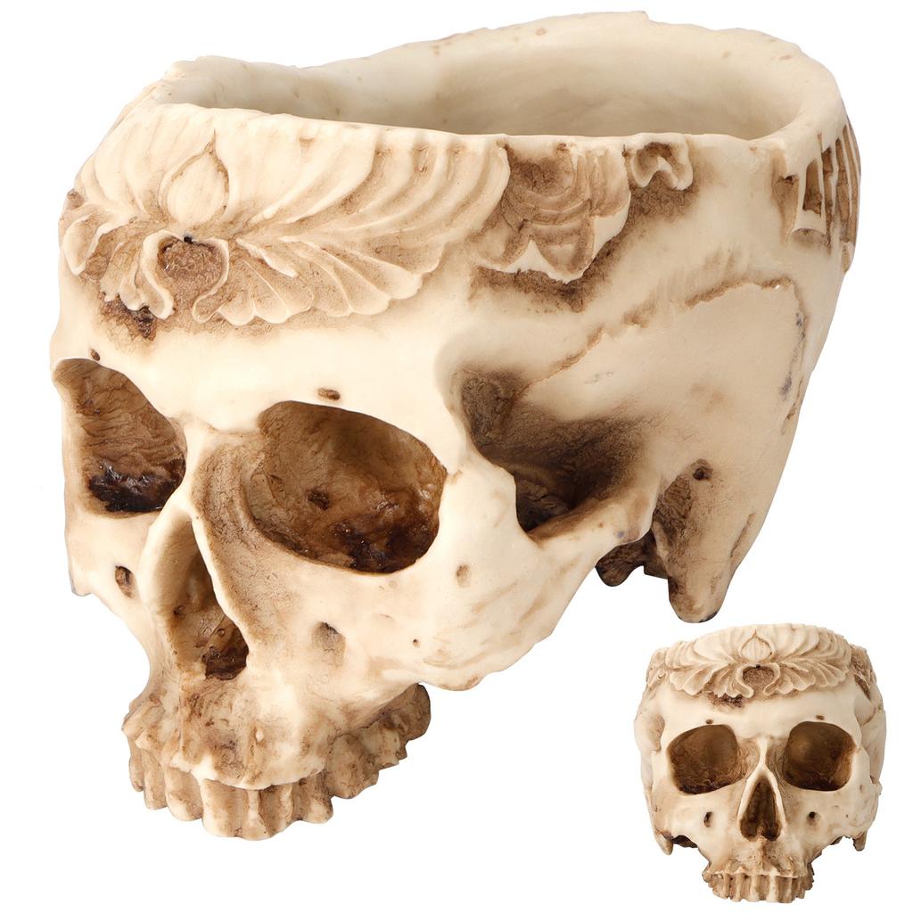 Donice w kształcie czaszki, Donice z żywicy, Rękodzieło, Personalizowane wyposażenie domu, Ozdoby barowe