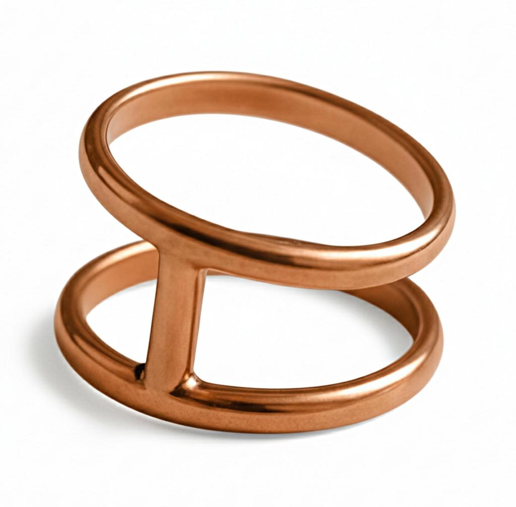 Pure Copper Bar Ring, Minimalist Stacking Band Ring, Healing Copper Jewelry
