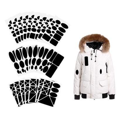2 Set Self Adhesive Black Patches for Down Jackets Pants T-shirt Clothes Repair Washable Patch Raincoat Umbrel Cloth Tent Stickers