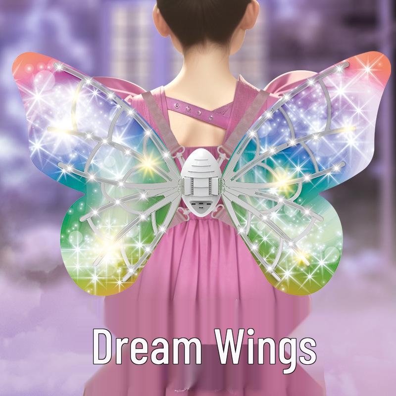 Children's Luminous Angel Feather Wings - Electric Butterfly Back Decoration for Girls' Birthdays
