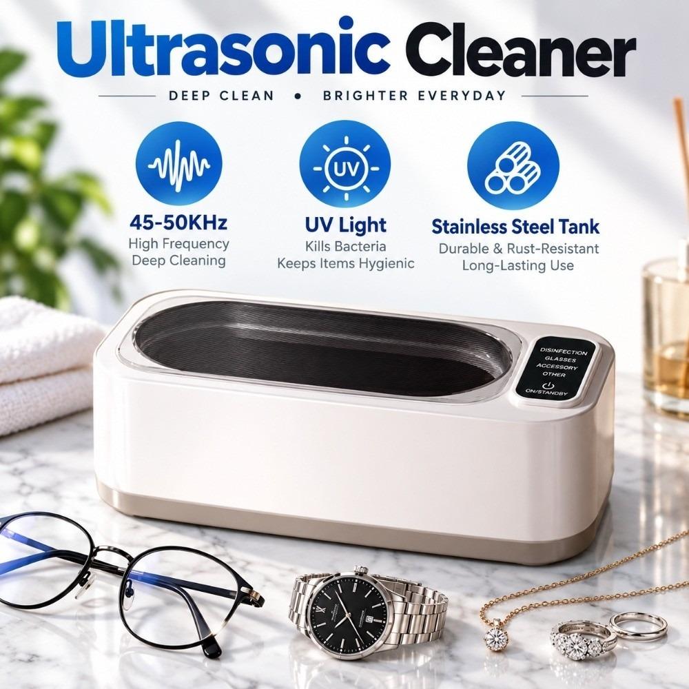45-50KHz Ultrasonic Cleaner UV Light Eyeglass Cleaning Machine Jewelry Cleaner Rings