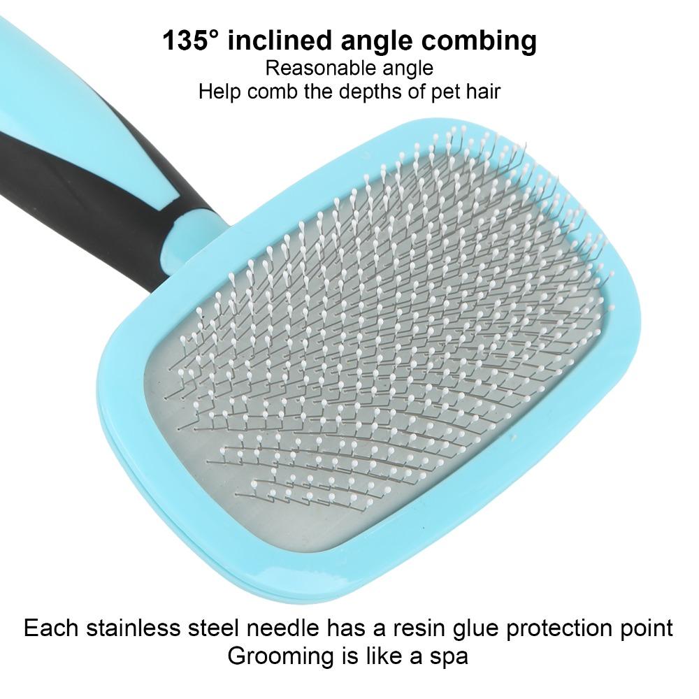 360° Rotatable Cat Slicker Comb Stainless Steel Needle Pet Care Tool Small Pet Grooming