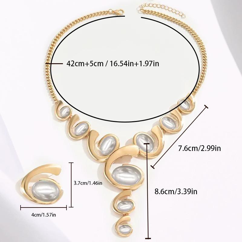 Europäischer und amerikanischer Stil Mode übertriebener Trend Halskette Ohrring Kombination Schmuckset Böhmisches Geschenk