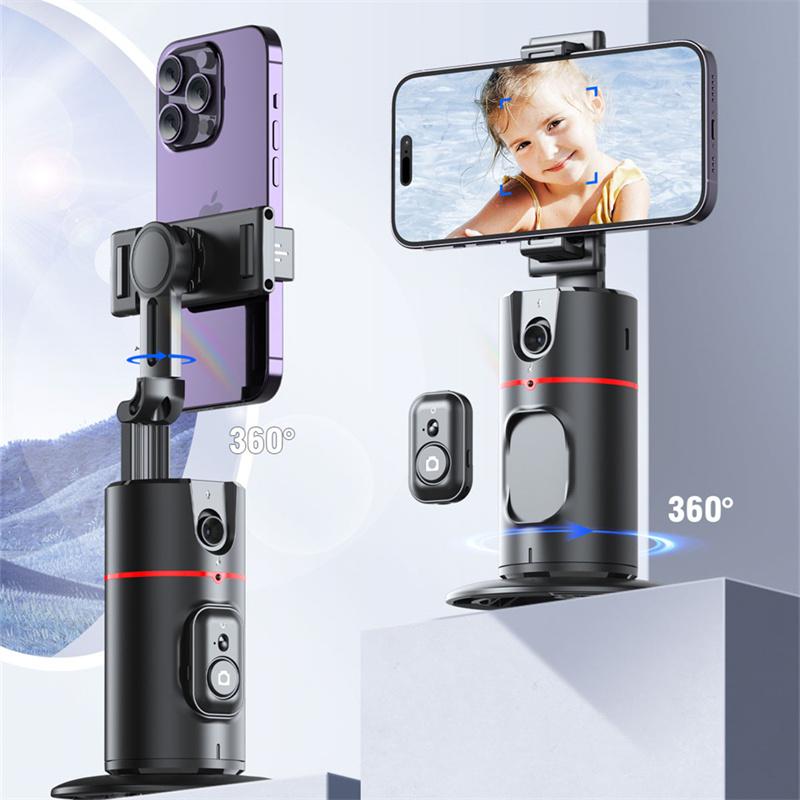 360 Rotation Follow-up Gimbal Stabilizer Monopod Desktop Tracking Gimbal with Remote for Phone Tiktok Live Photography