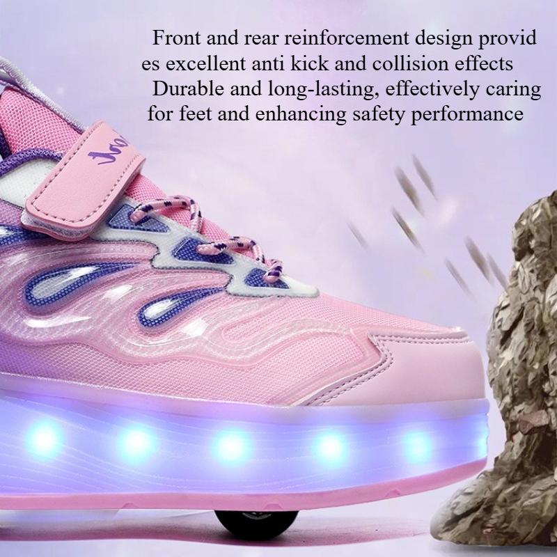 NEW 4 Wheel Speed Roller Skates Shoes for Boys and Girls LED Roller Skates for Children's Racing Ice Skating Sneaker with Wheels