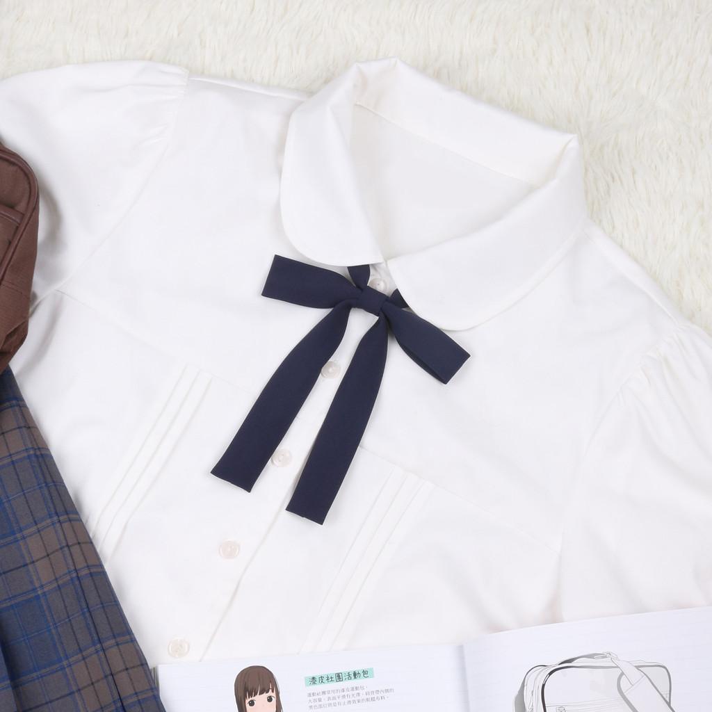 Однотонный галстук-бант для студентов JK из полиэстеровой шелковой ткани Navy Blue