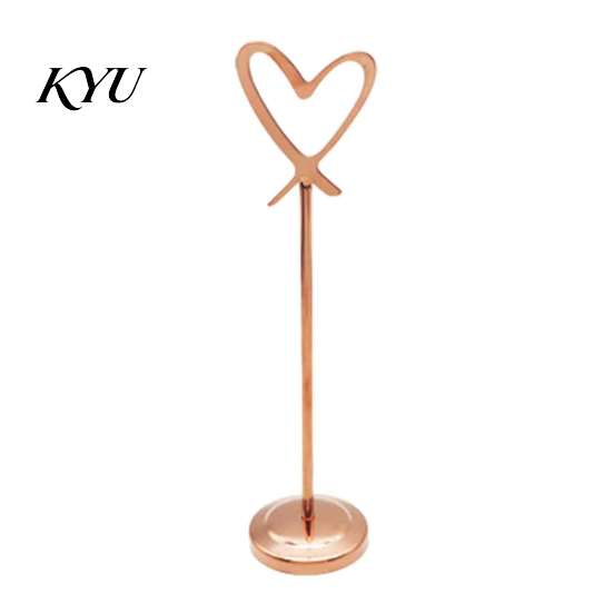 Table Number Stands Hollow Heart Holder, Love Place Card Stand, Metal Memo Note Holder Clip for Photos, Food Signs, Notes, Weddings, Birthdays,
