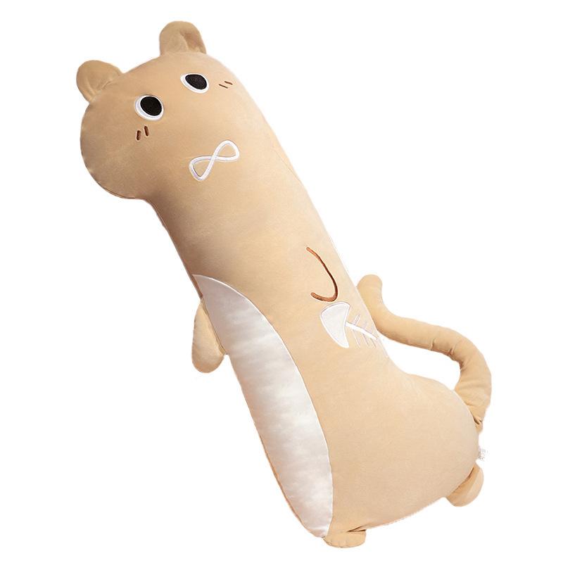 Cartoon Black Cat Long Throw Pillow Plush Toy Doll Cat Doll Girl Sleeping Soothing Doll