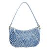 Personalized Underarm Bag 2025 Summer New Fashion Popular Women's Bag Denim Foreign Style Rhombus Rough Edge Shoulder Bag