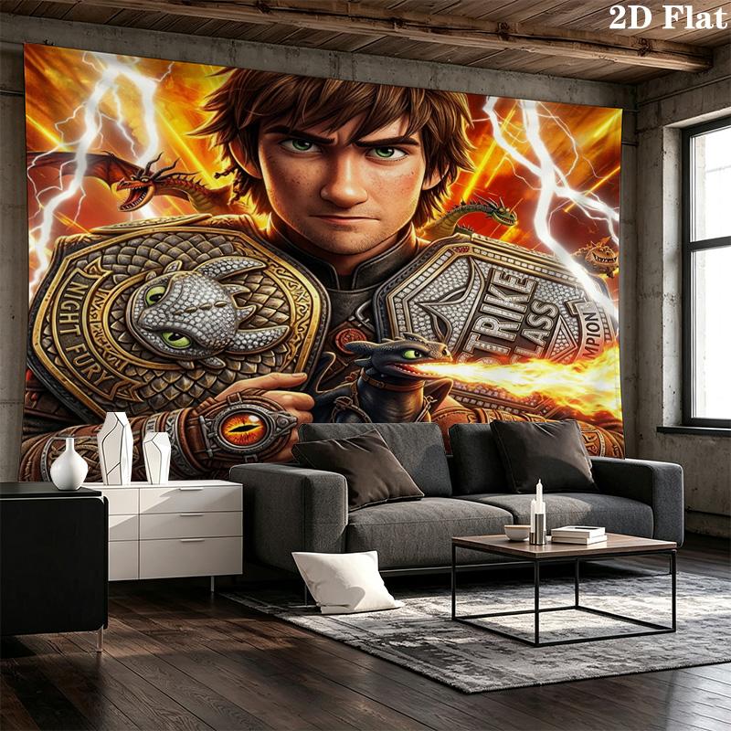 How Train Dragon Wall Tapestry Aesthetic Wall Hanging Printed Fabric Blanket Decorative Tapestries For Bedroom Living Room Home Decor