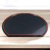 Weave Tray Black with Red Top Red Lacquerware Made In Japan J-kitchens 3-shaku Half-Moon (Tray) / Rim, Black, 39cm, (ABS Resin),